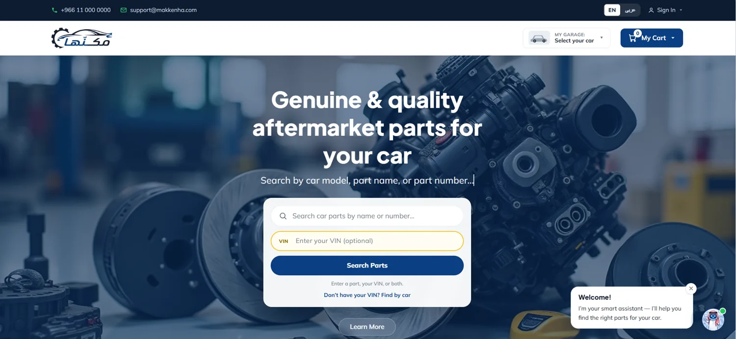 Screenshot of Makkenha — AI Automotive Marketplace website